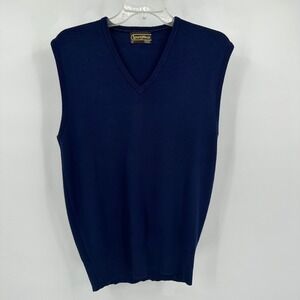 Vintage Sears Sportswear Mens V-Neck Knit Sweater Vest Size L Preppy Old‎ Money